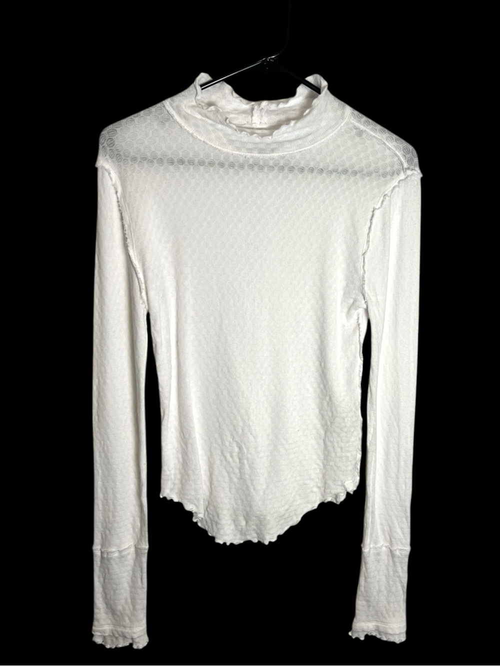 We the free white Sarah pointelle turtle neck size medium - Picture 2 of 9